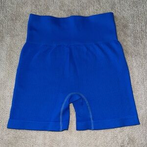 Women's Yoga Shorts Ribbed Seamless Workout High Waist Athletic Leggings